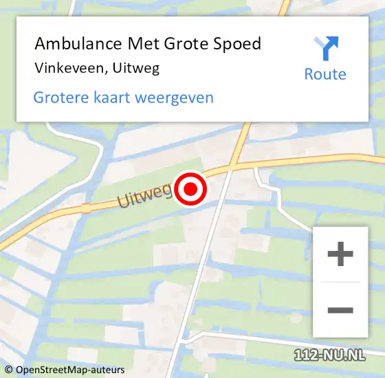 Locatie op kaart van de 112 melding: Ambulance Met Grote Spoed Naar Vinkeveen, Uitweg op 21 mei 2018 20:51