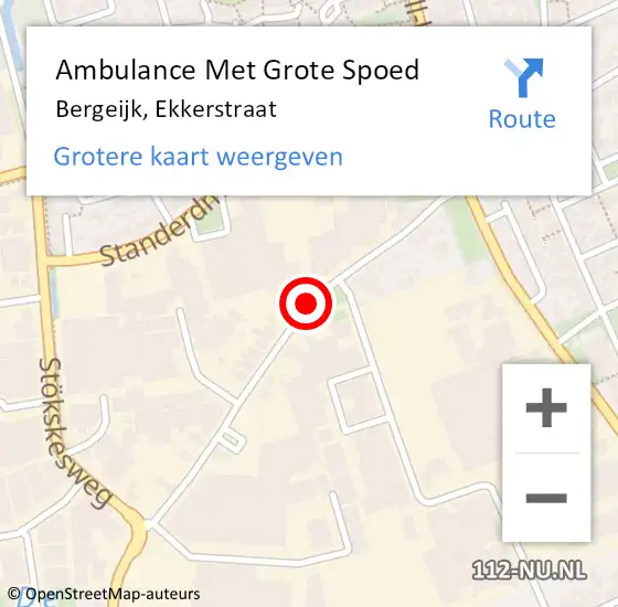 Locatie op kaart van de 112 melding: Ambulance Met Grote Spoed Naar Bergeijk, Ekkerstraat op 21 mei 2018 21:10