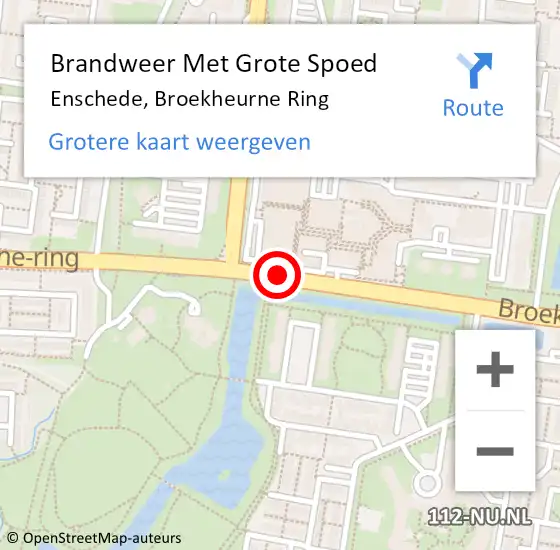 Locatie op kaart van de 112 melding: Brandweer Met Grote Spoed Naar Enschede, Broekheurne Ring op 21 mei 2018 23:30