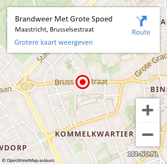 Locatie op kaart van de 112 melding: Brandweer Met Grote Spoed Naar Maastricht, Brusselsestraat op 21 mei 2018 23:46