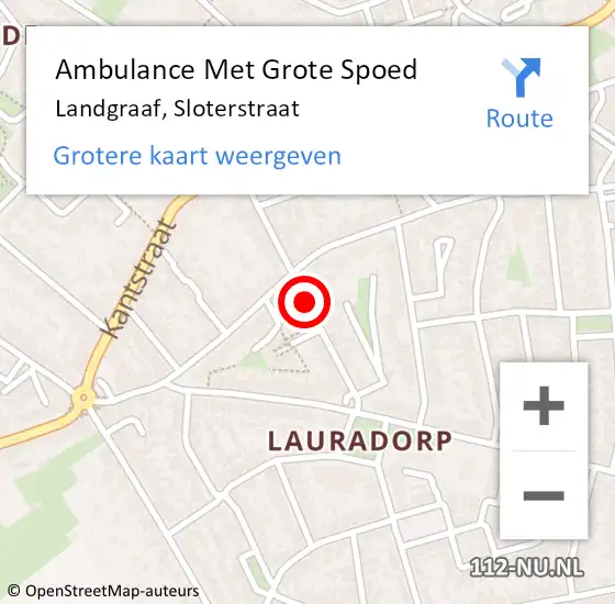 Locatie op kaart van de 112 melding: Ambulance Met Grote Spoed Naar Landgraaf, Sloterstraat op 22 mei 2018 00:39