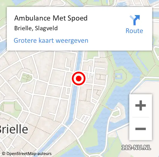 Locatie op kaart van de 112 melding: Ambulance Met Spoed Naar Brielle, Slagveld op 22 mei 2018 01:14