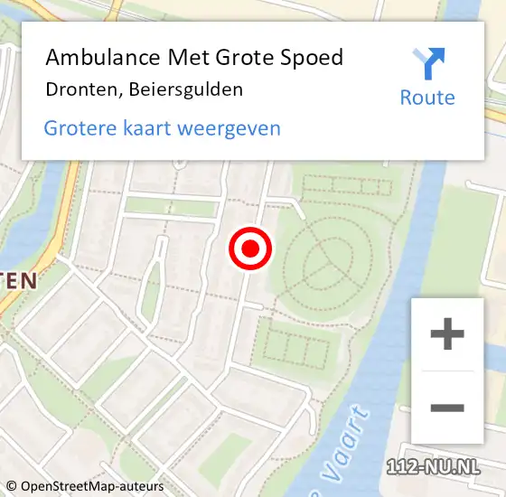 Locatie op kaart van de 112 melding: Ambulance Met Grote Spoed Naar Dronten, Beiersgulden op 22 mei 2018 01:56