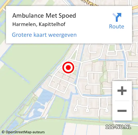 Locatie op kaart van de 112 melding: Ambulance Met Spoed Naar Harmelen, Kapittelhof op 22 mei 2018 02:53