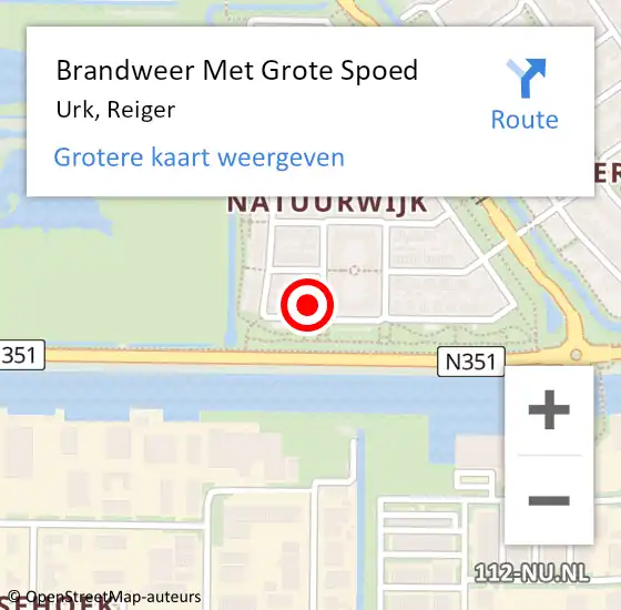 Locatie op kaart van de 112 melding: Brandweer Met Grote Spoed Naar Urk, Reiger op 22 mei 2018 05:12