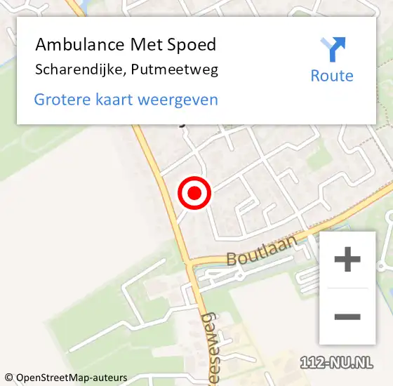 Locatie op kaart van de 112 melding: Ambulance Met Spoed Naar Scharendijke, Putmeetweg op 22 mei 2018 05:36