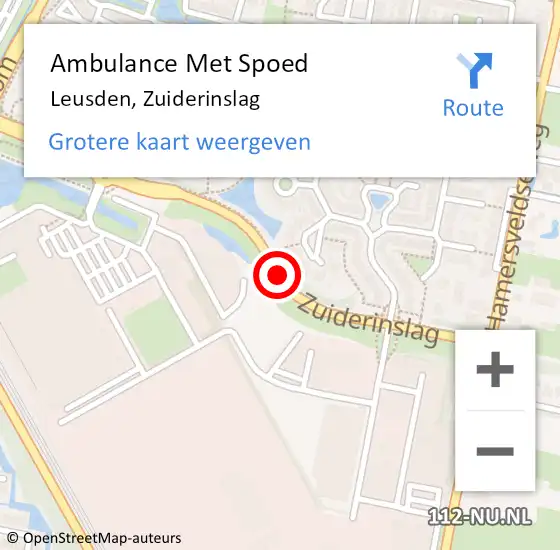 Locatie op kaart van de 112 melding: Ambulance Met Spoed Naar Leusden, Zuiderinslag op 22 mei 2018 07:40