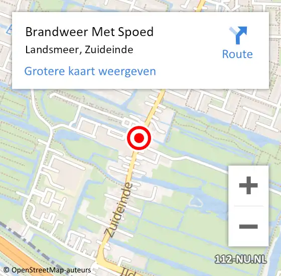 Locatie op kaart van de 112 melding: Brandweer Met Spoed Naar Landsmeer, Zuideinde op 22 mei 2018 07:40
