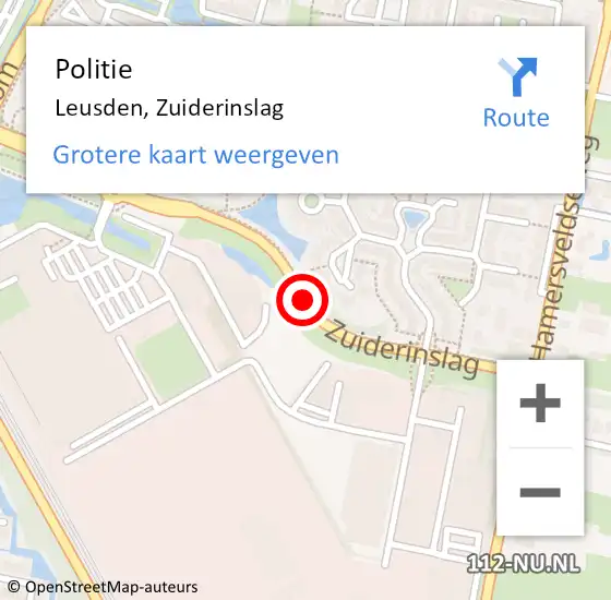 Locatie op kaart van de 112 melding: Politie Leusden, Zuiderinslag op 22 mei 2018 07:42