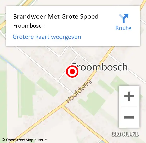 Locatie op kaart van de 112 melding: Brandweer Met Grote Spoed Naar Froombosch op 22 mei 2018 08:09