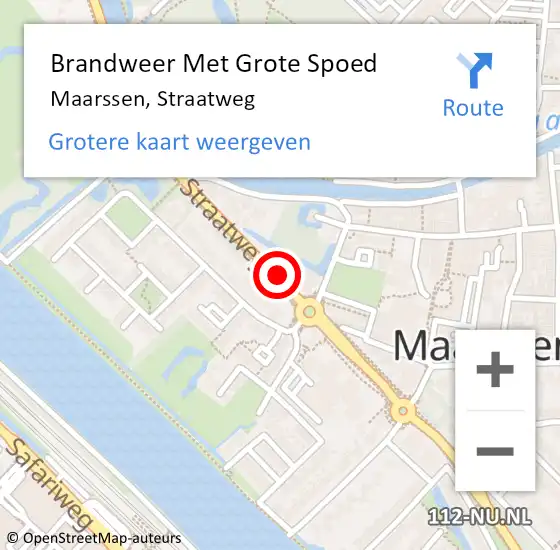 Locatie op kaart van de 112 melding: Brandweer Met Grote Spoed Naar Maarssen, Straatweg op 22 mei 2018 08:12