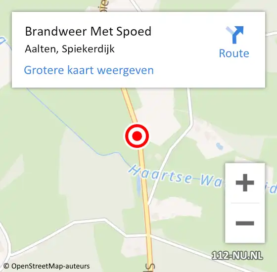 Locatie op kaart van de 112 melding: Brandweer Met Spoed Naar Aalten, Spiekerdijk op 22 mei 2018 08:13