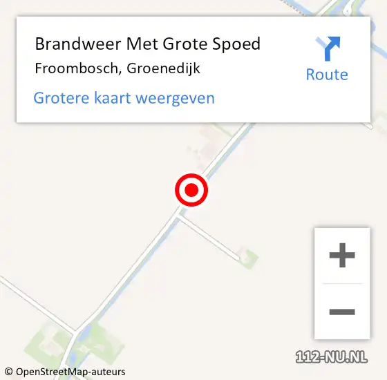 Locatie op kaart van de 112 melding: Brandweer Met Grote Spoed Naar Froombosch, Groenedijk op 22 mei 2018 08:17