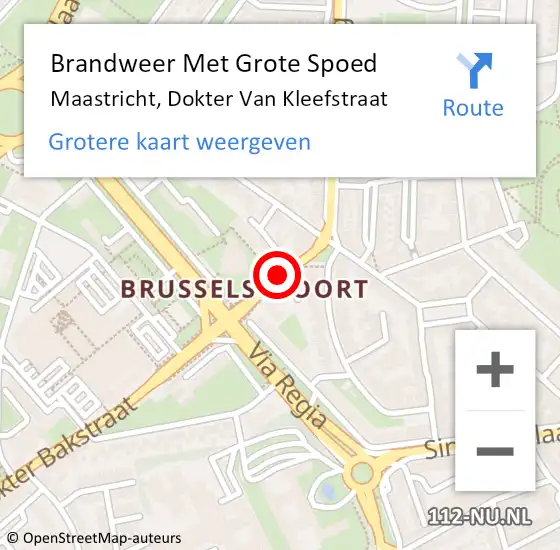 Locatie op kaart van de 112 melding: Brandweer Met Grote Spoed Naar Maastricht, Dokter Van Kleefstraat op 22 mei 2018 08:37