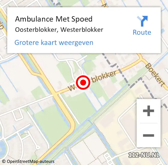 Locatie op kaart van de 112 melding: Ambulance Met Spoed Naar Oosterblokker, Westerblokker op 22 mei 2018 09:25