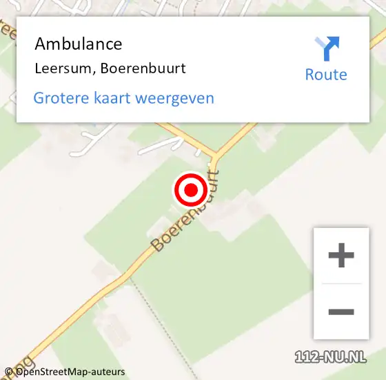 Locatie op kaart van de 112 melding: Ambulance Leersum, Boerenbuurt op 22 mei 2018 09:36