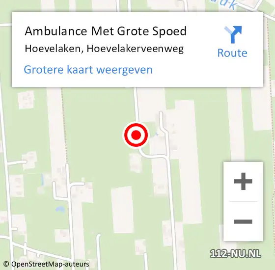 Locatie op kaart van de 112 melding: Ambulance Met Grote Spoed Naar Hoevelaken, Hoevelakerveenweg op 22 mei 2018 10:11