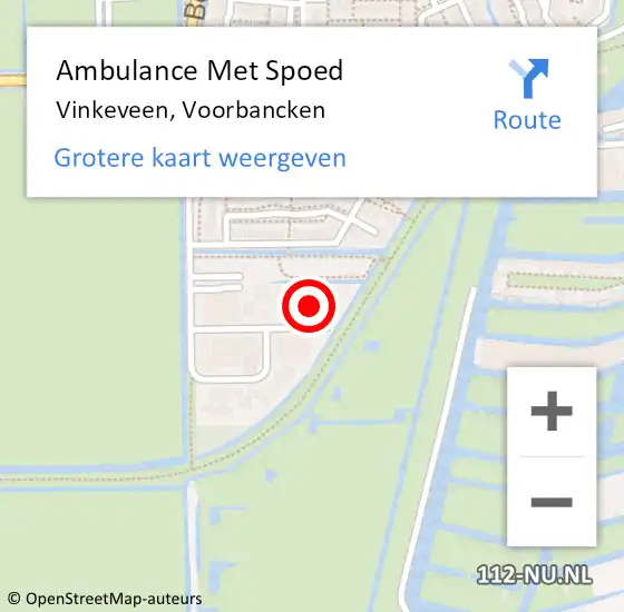 Locatie op kaart van de 112 melding: Ambulance Met Spoed Naar Vinkeveen, Voorbancken op 22 mei 2018 11:27