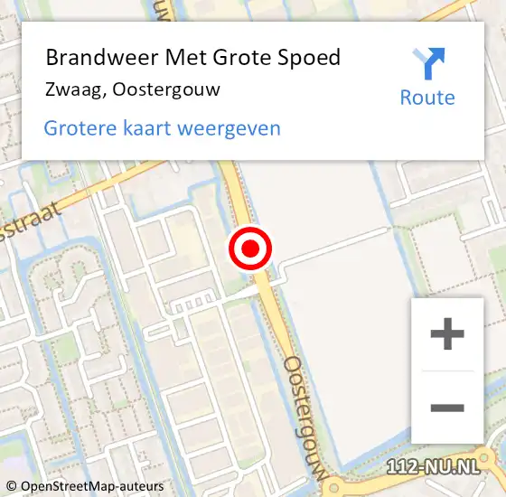 Locatie op kaart van de 112 melding: Brandweer Met Grote Spoed Naar Zwaag, Oostergouw op 22 mei 2018 12:32