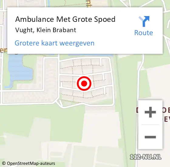 Locatie op kaart van de 112 melding: Ambulance Met Grote Spoed Naar Vught, Klein Brabant op 22 mei 2018 13:33
