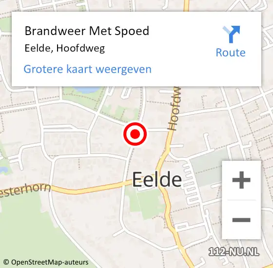 Locatie op kaart van de 112 melding: Brandweer Met Spoed Naar Eelde, Eekhoornstraat op 22 mei 2018 14:18