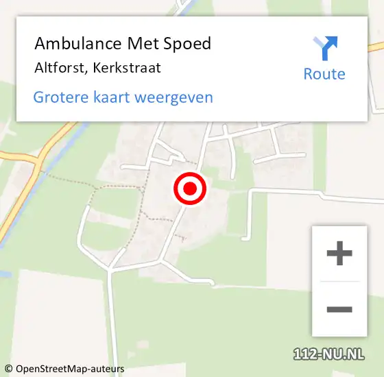 Locatie op kaart van de 112 melding: Ambulance Met Spoed Naar Altforst, Kerkstraat op 22 mei 2018 16:11