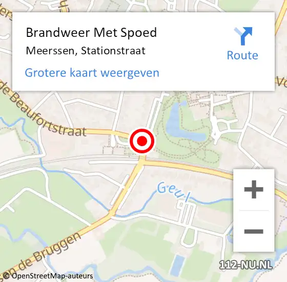 Locatie op kaart van de 112 melding: Brandweer Met Spoed Naar Meerssen, Stationstraat op 22 mei 2018 16:13