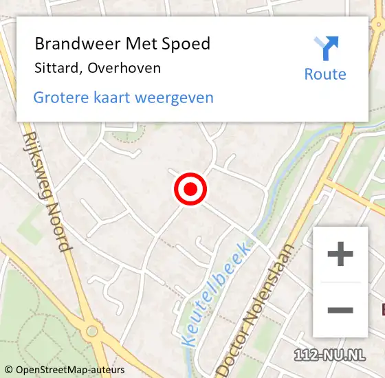 Locatie op kaart van de 112 melding: Brandweer Met Spoed Naar Sittard, Overhoven op 22 mei 2018 16:14