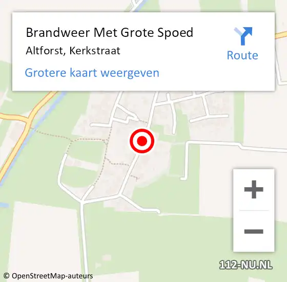 Locatie op kaart van de 112 melding: Brandweer Met Grote Spoed Naar Altforst, Kerkstraat op 22 mei 2018 16:15