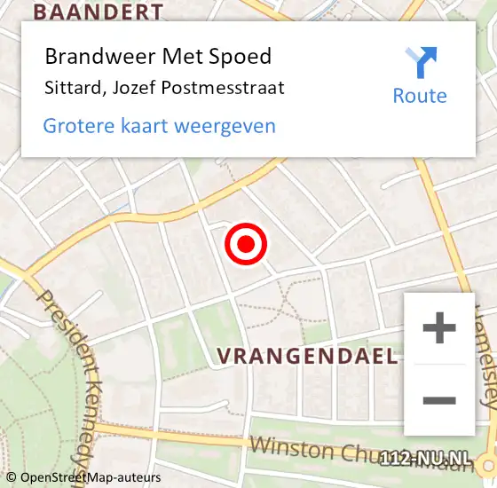 Locatie op kaart van de 112 melding: Brandweer Met Spoed Naar Sittard, Jozef Postmesstraat op 22 mei 2018 16:17