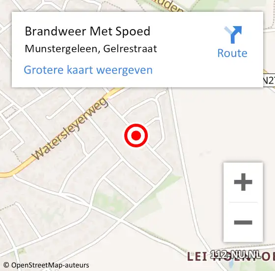 Locatie op kaart van de 112 melding: Brandweer Met Spoed Naar Munstergeleen, Gelrestraat op 22 mei 2018 16:34