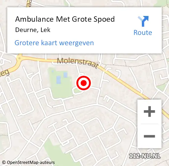 Locatie op kaart van de 112 melding: Ambulance Met Grote Spoed Naar Deurne, Lek op 22 mei 2018 16:37