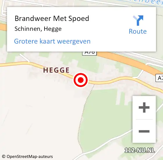 Locatie op kaart van de 112 melding: Brandweer Met Spoed Naar Schinnen, Hegge op 22 mei 2018 16:39