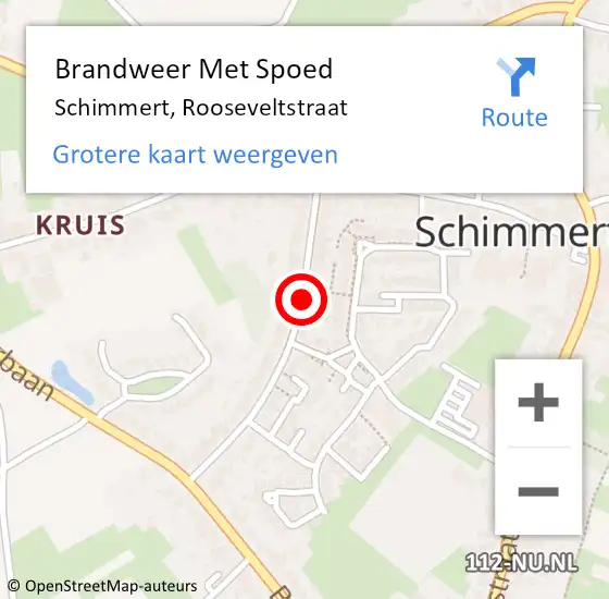 Locatie op kaart van de 112 melding: Brandweer Met Spoed Naar Schimmert, Rooseveltstraat op 22 mei 2018 16:41