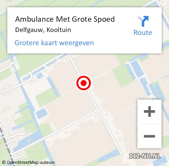 Locatie op kaart van de 112 melding: Ambulance Met Grote Spoed Naar Delfgauw, Kooltuin op 22 mei 2018 17:02