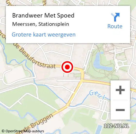 Locatie op kaart van de 112 melding: Brandweer Met Spoed Naar Meerssen, Stationsplein op 22 mei 2018 17:08