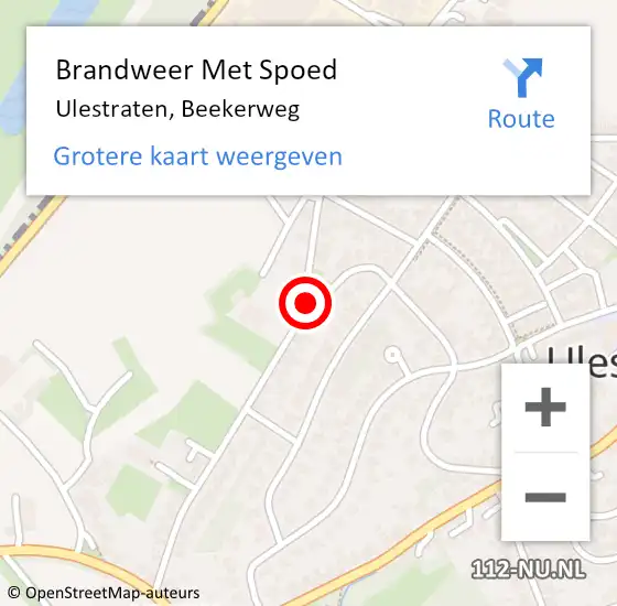 Locatie op kaart van de 112 melding: Brandweer Met Spoed Naar Ulestraten, Beekerweg op 22 mei 2018 17:13