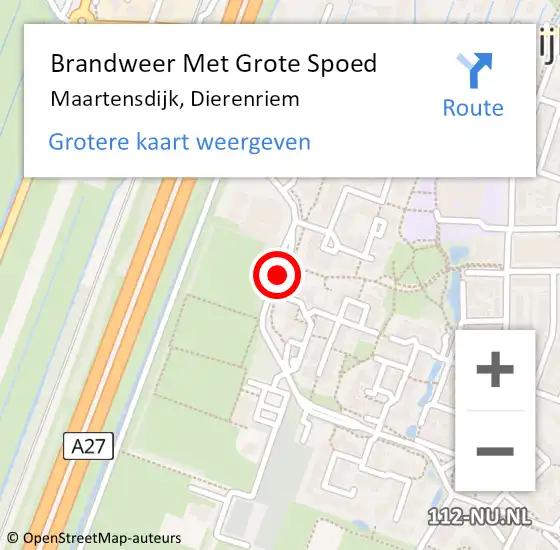 Locatie op kaart van de 112 melding: Brandweer Met Grote Spoed Naar Maartensdijk, Dierenriem op 22 mei 2018 17:14