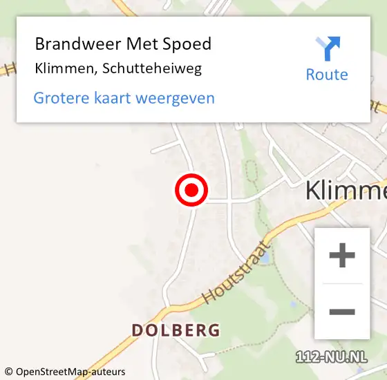 Locatie op kaart van de 112 melding: Brandweer Met Spoed Naar Klimmen, Schutteheiweg op 22 mei 2018 17:15