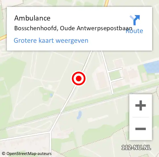 Locatie op kaart van de 112 melding: Ambulance Bosschenhoofd, Oude Antwerpsepostbaan op 22 mei 2018 19:26