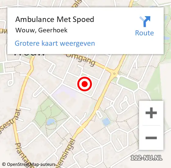 Locatie op kaart van de 112 melding: Ambulance Met Spoed Naar Wouw, Geerhoek op 22 mei 2018 21:27