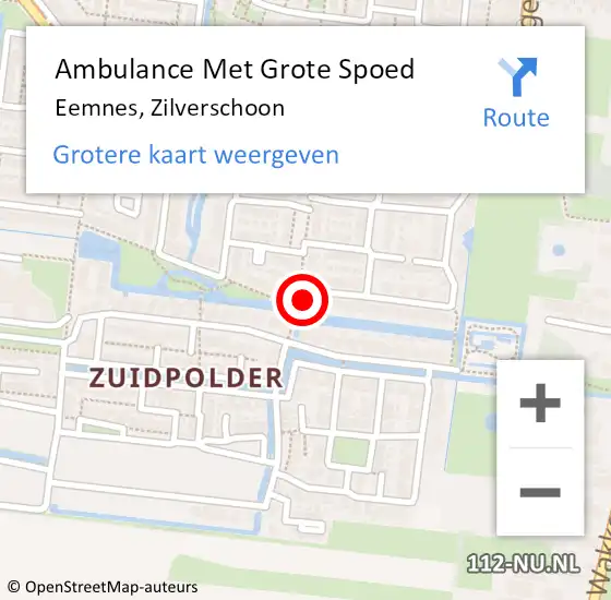 Locatie op kaart van de 112 melding: Ambulance Met Grote Spoed Naar Eemnes, Zilverschoon op 23 mei 2018 00:18
