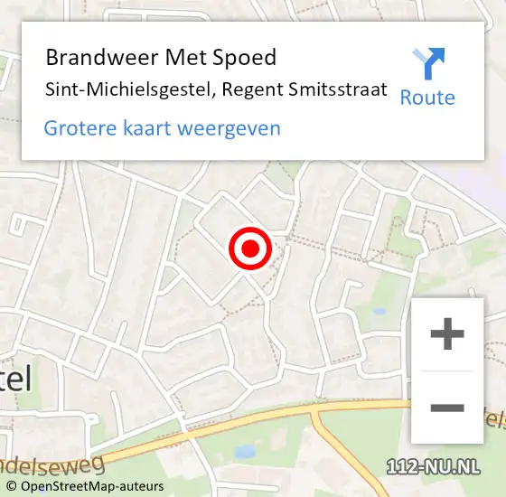 Locatie op kaart van de 112 melding: Brandweer Met Spoed Naar Sint-Michielsgestel, Regent Smitsstraat op 23 mei 2018 02:43