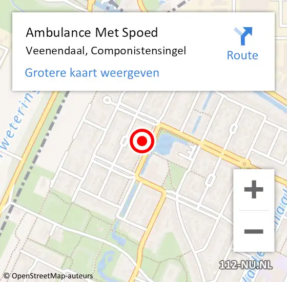 Locatie op kaart van de 112 melding: Ambulance Met Spoed Naar Veenendaal, Componistensingel op 23 mei 2018 07:55