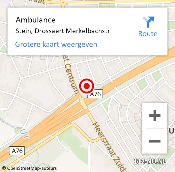 Locatie op kaart van de 112 melding: Ambulance Stein, Drossaert Merkelbachstr op 23 september 2013 15:48