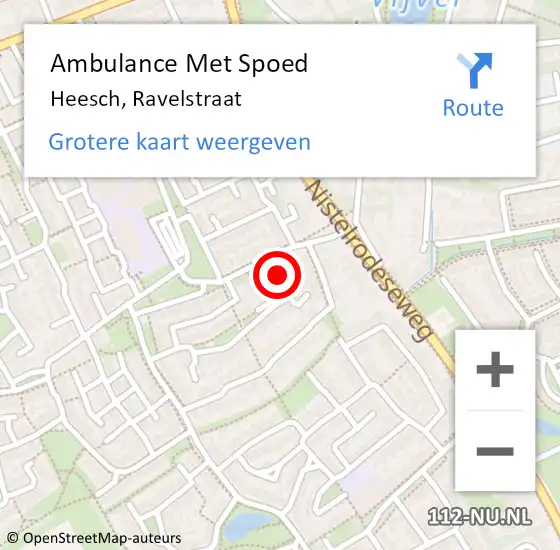 Locatie op kaart van de 112 melding: Ambulance Met Spoed Naar Heesch, Ravelstraat op 23 mei 2018 08:51