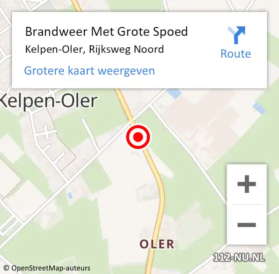 Locatie op kaart van de 112 melding: Brandweer Met Grote Spoed Naar Kelpen-Oler op 23 mei 2018 08:56