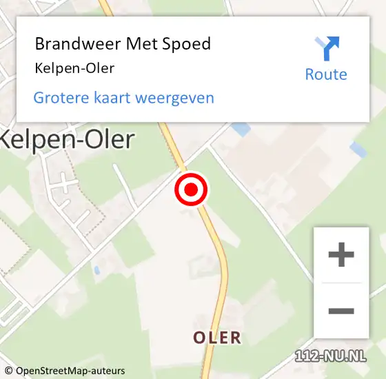 Locatie op kaart van de 112 melding: Brandweer Met Spoed Naar Kelpen-Oler op 23 mei 2018 09:00