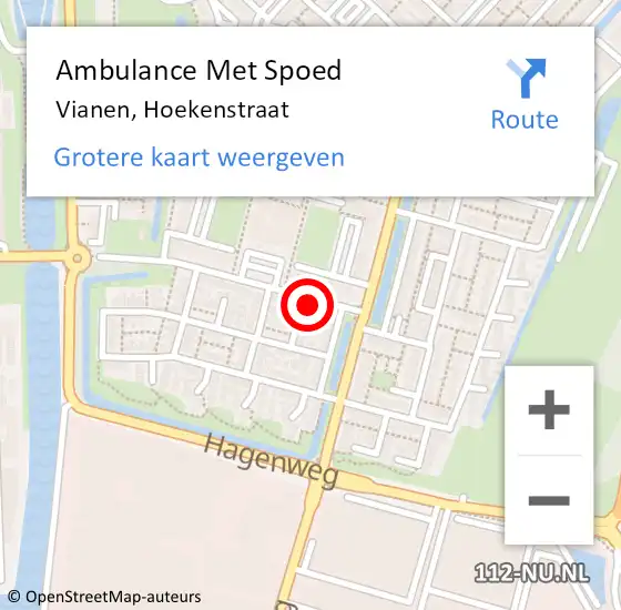 Locatie op kaart van de 112 melding: Ambulance Met Spoed Naar Vianen, Hoekenstraat op 23 mei 2018 10:22