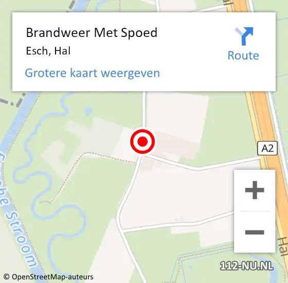 Locatie op kaart van de 112 melding: Brandweer Met Spoed Naar Esch, Hal op 23 mei 2018 10:55